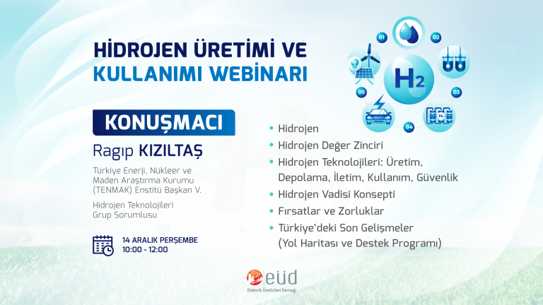 EÜD & TENMAK – Hidrojen Üretimi ve Kullanımı Webinarı