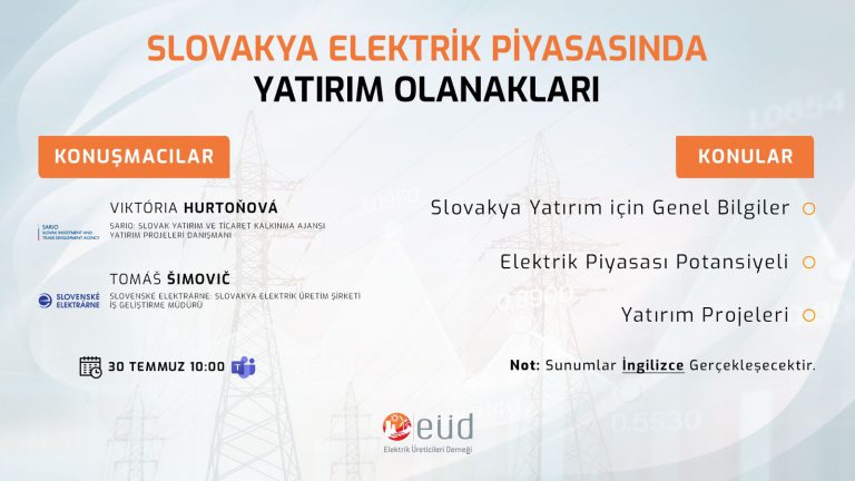EÜD – Slovakya Elektrik Piyasasında Yatırım Olanakları Webinarı