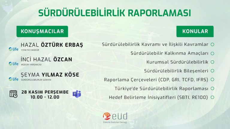 EÜD & Life Climate – Sürdürülebilirlik Raporlaması Webinarı
