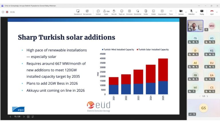 EÜD & Argus – Orta ve Güneydoğu Avrupa Elektrik Piyasalarına Güncel Bakış Webinarı